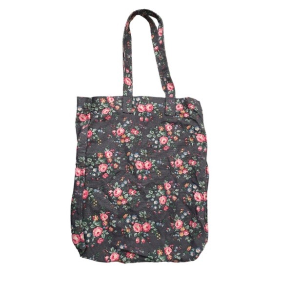 Cath Kidston Gray Floral Canvas Cloth Book Bag - Picture 3 of 7